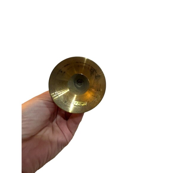 Vintage Brass Trumpet Bugle Horn Candle Holder With Christmas Greenery Taiwan - Picture 5 of 7